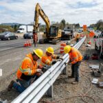 Thrie Beam Crash Barrier Installation