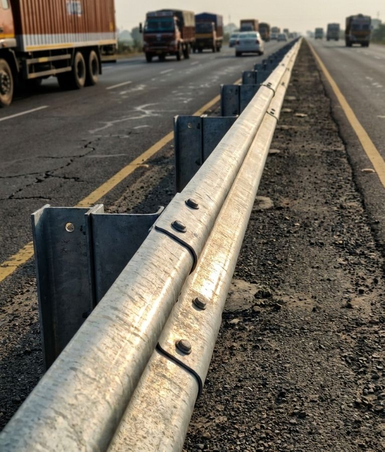 Double side single beam metal crash barrier - image 3