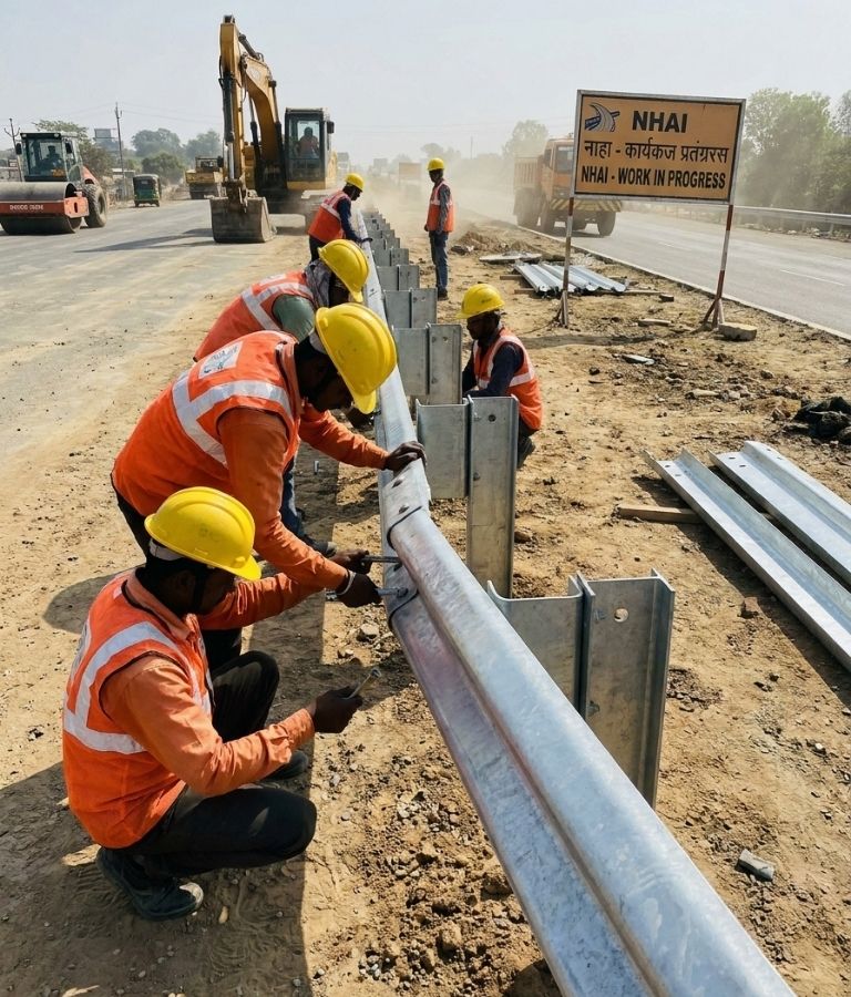Double side single beam metal crash barrier - image 4