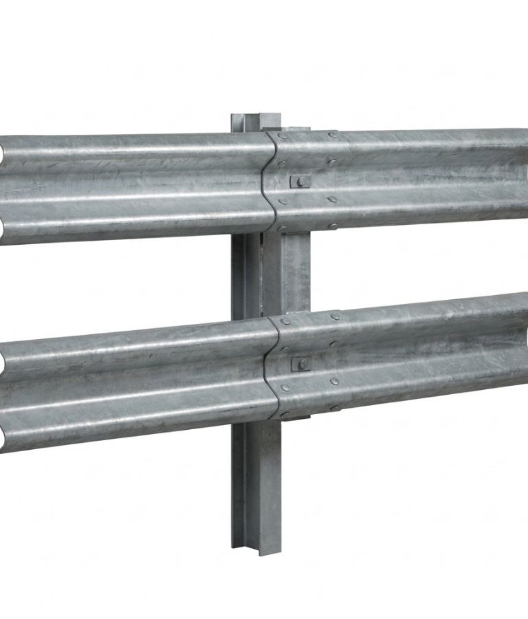 Single side double beam metal crash barrier - image 2
