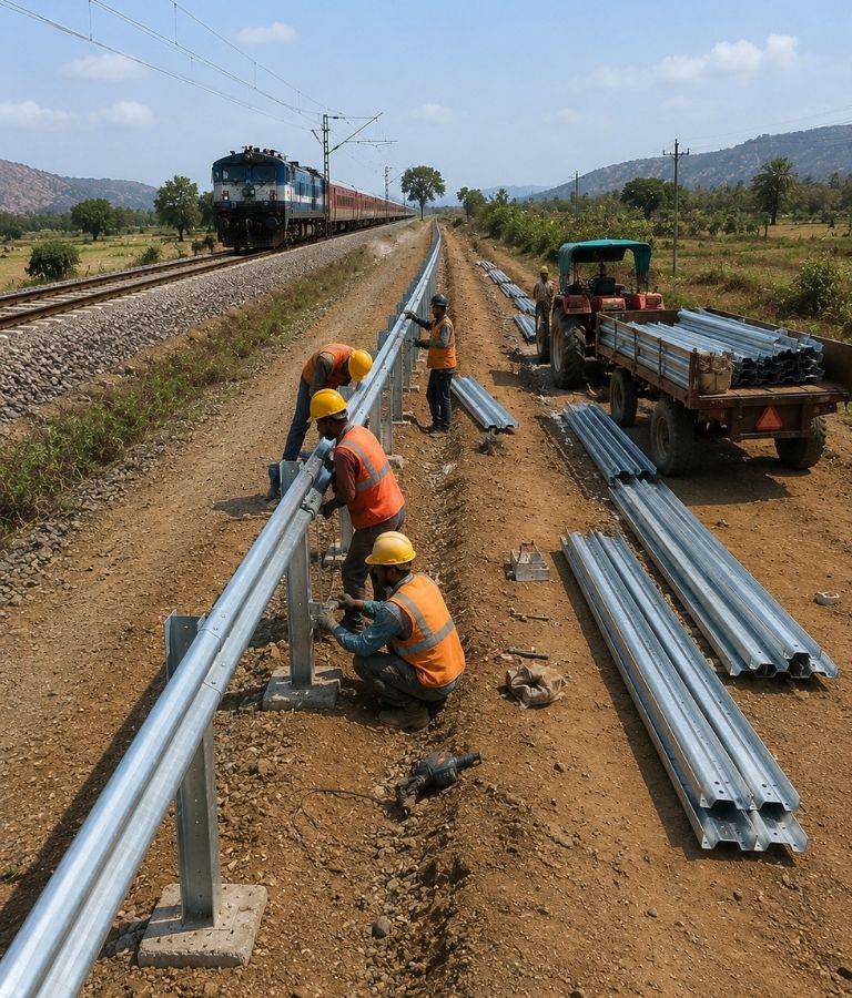 Railway beam metal crash barrier - image 4