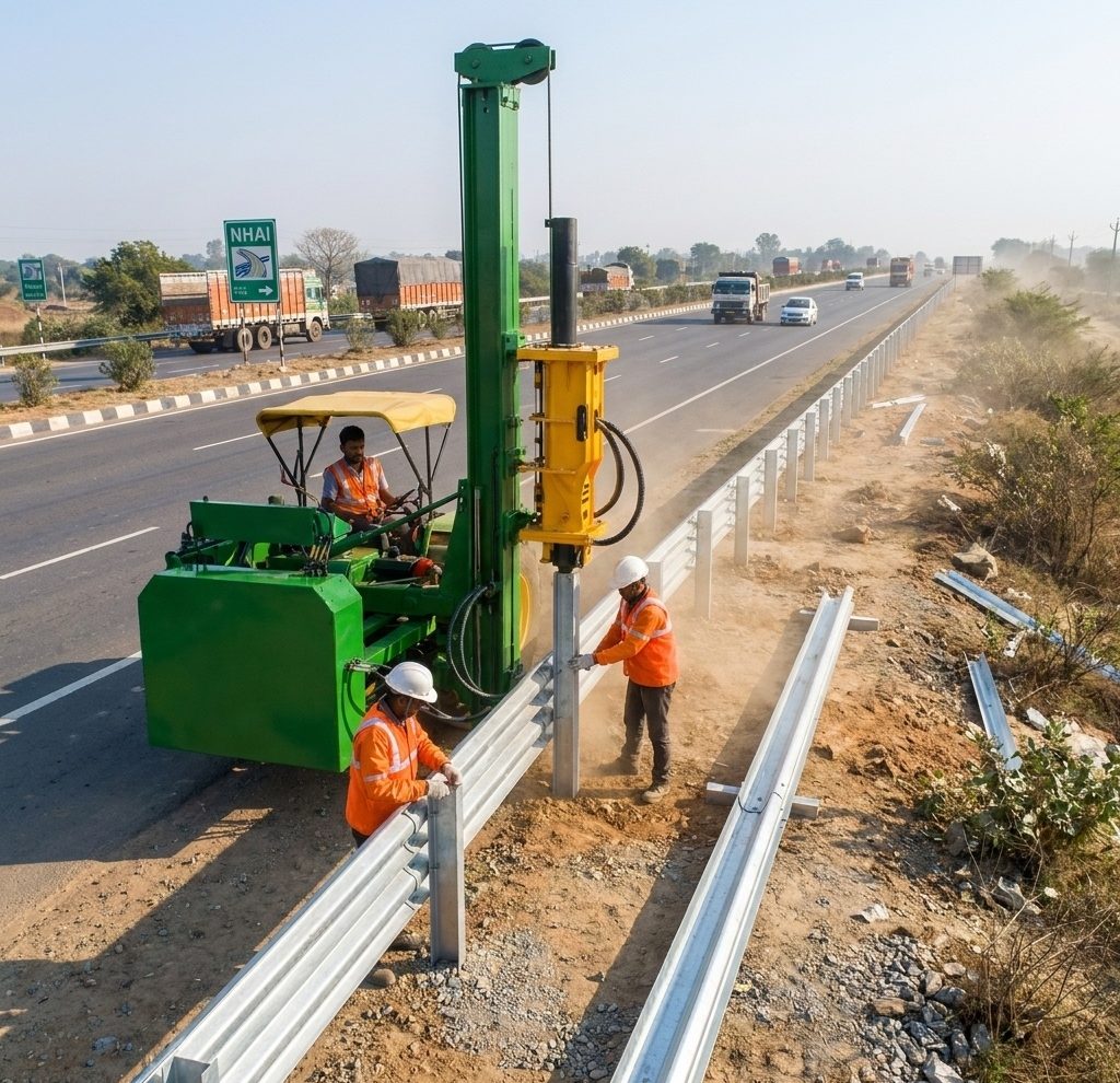 Thrie beam metal crash barrier manufacturer producing high-strength galvanized highway safety barriers for roads and expressways
